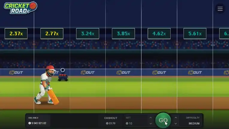 Cricket Road runner character during active crash round