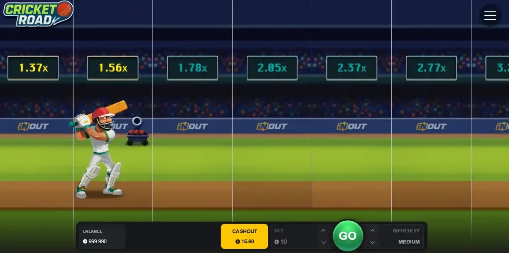Cricket Road player moving through tiles in crash-style game grid