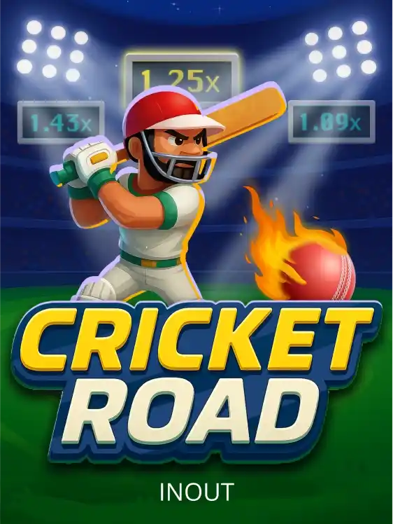 Cricket Road main banner with hero and flaming cricket ball